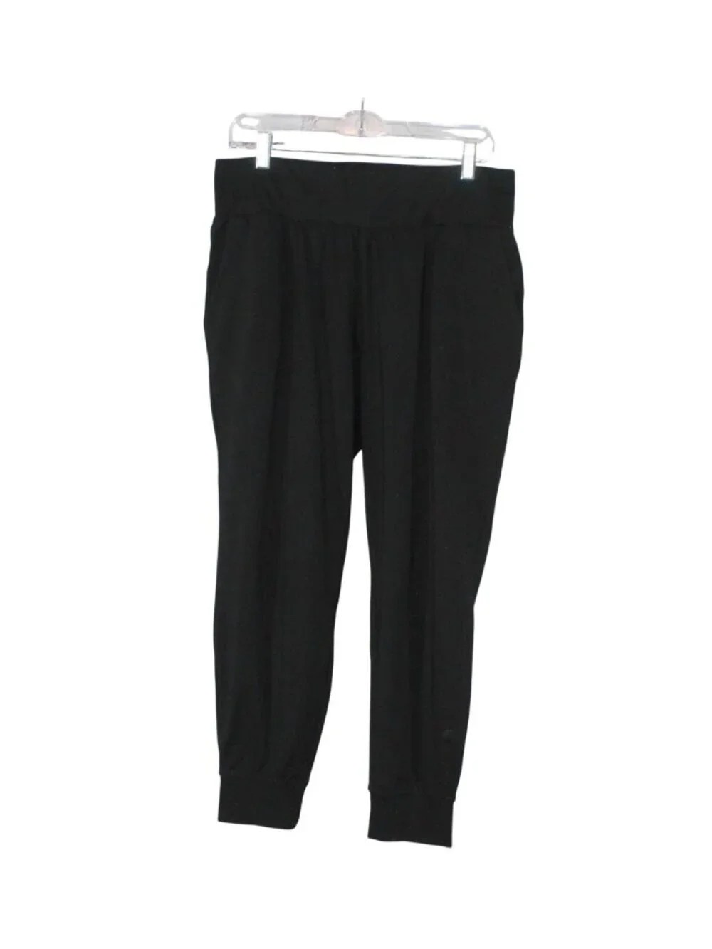 LL Bean Black Stretch Athletic Lounge Activewear Jogger Pants Size M Pet